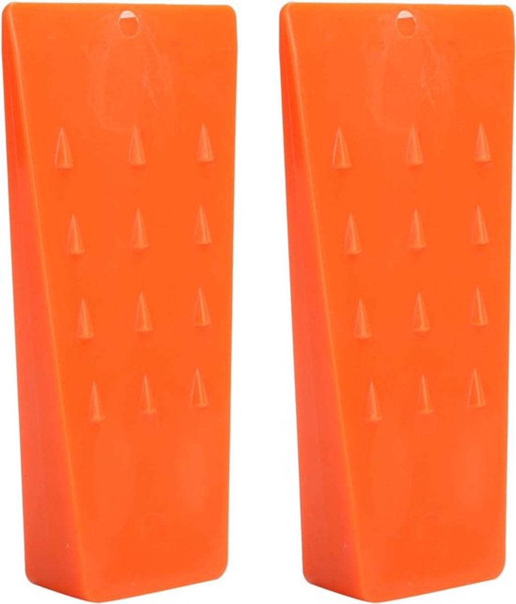 Set van 2 Draagbare Plastic Wedges voor Bomen Kappen - Zaagaccessoires voor Houtbewerking en Bosbeheer (Oranje)