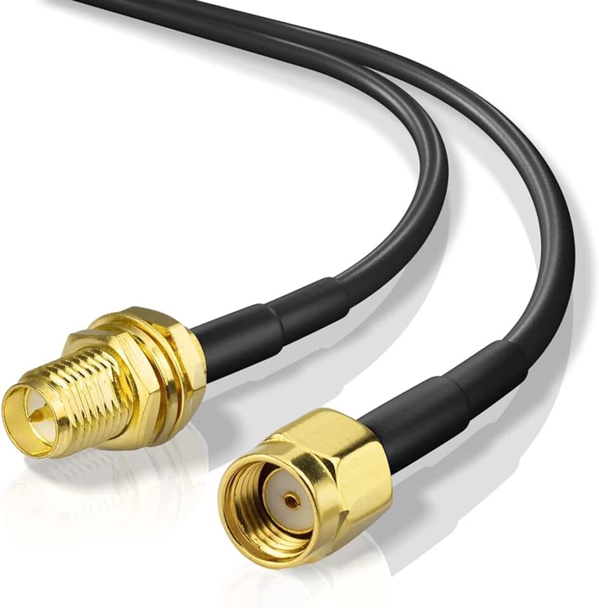 WLAN-antenne-verlengkabel, 3 m: RP-SMA stekker naar bus, RG174 coaxkabel voor draadloze Mini PCI Express PCIE netwerkkaart USB WiFi Adapter WiFi Route IP Camera