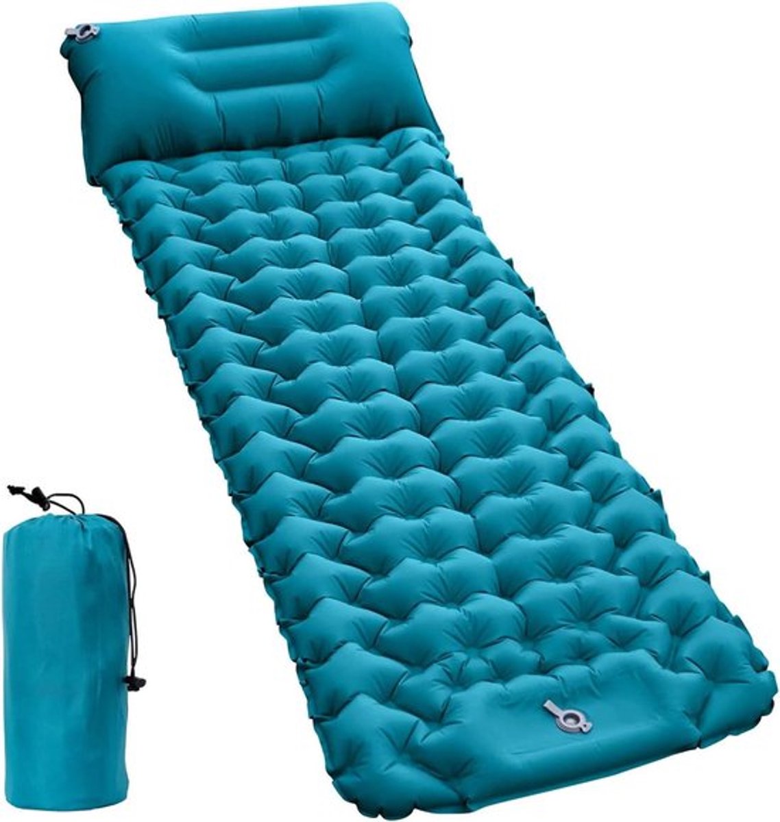 Draagbare vochtbestendige en waterdichte buitenluchtmatras voor kamperen, rondreizen en picknick - nylon opblaasbaar luchtkussen - blauw