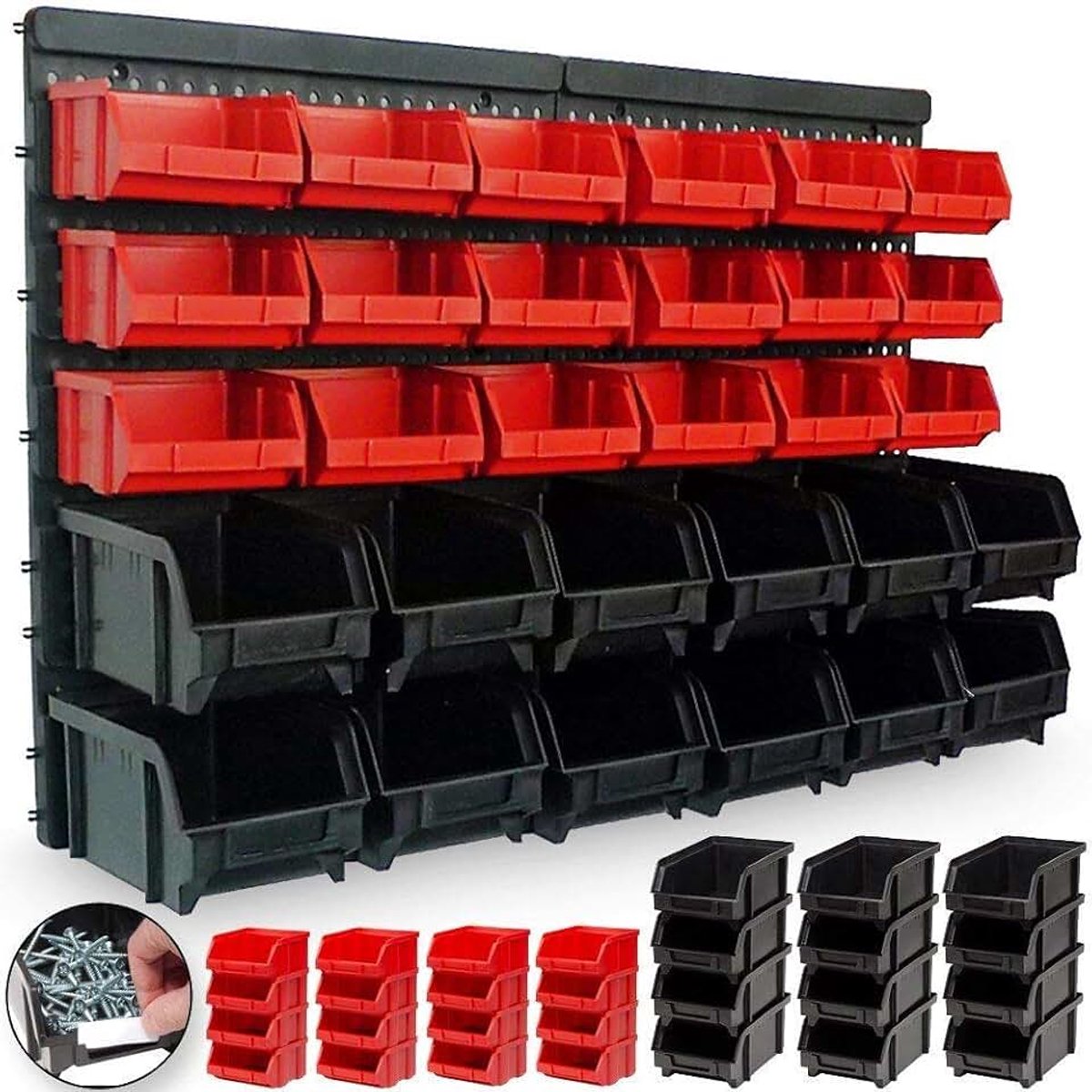 Wandpaneel met 32 dozen 65 x 38 cm, meerkleurig, standaardformaat