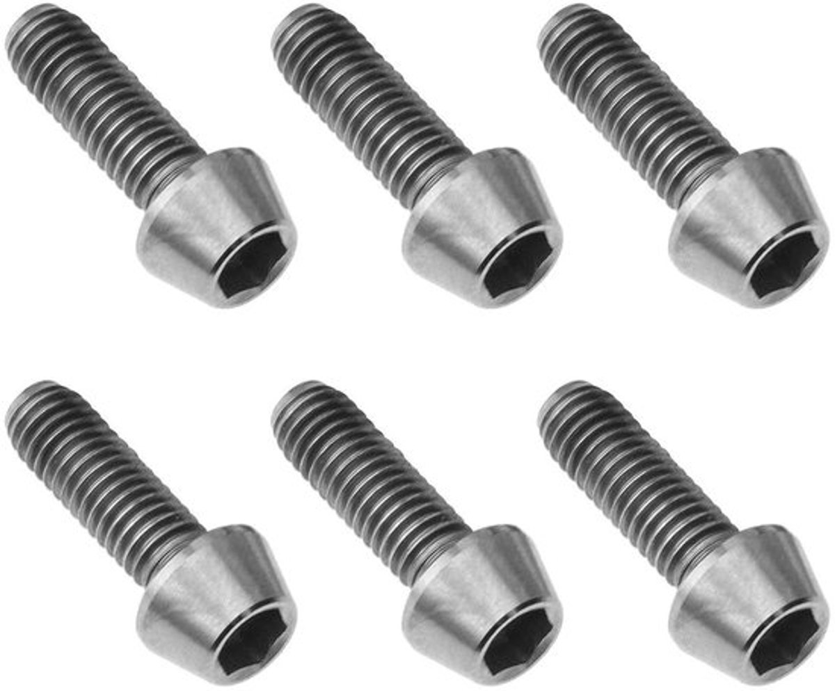 6 Stuks M5x15mm Titanium Bouten met Zeskantkop voor Fietsonderdelen - Lichtgewicht en Duurzaam voor Mountainbikes