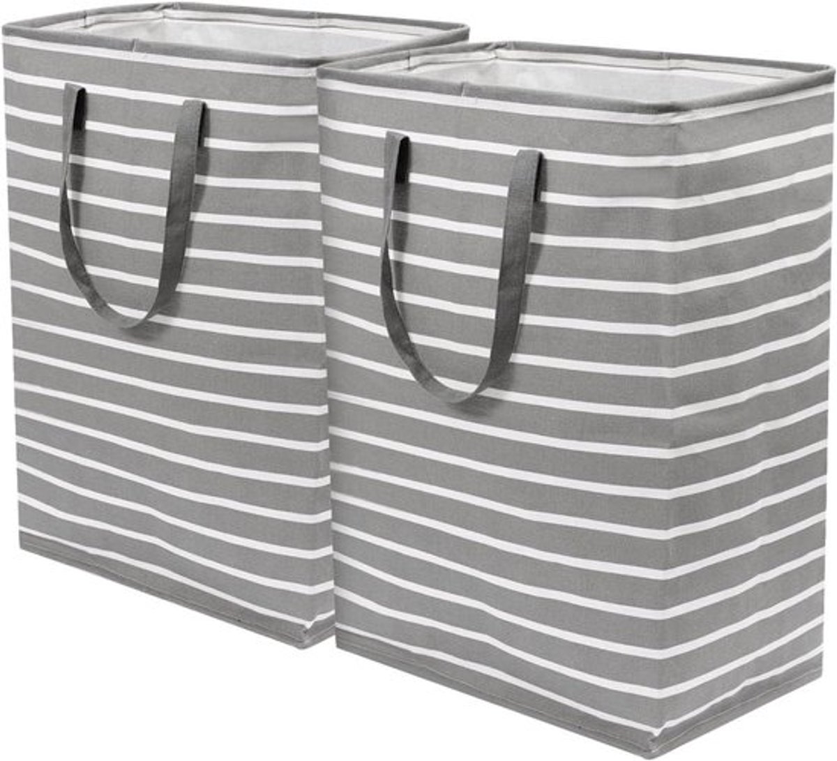 Vouwbare Wasmand Set van 2, 75 Liter, Smalle Opbergmand voor Badkamer en Woonkamer, 60 x 40 x 34 cm, Ideaal voor Kleding en Huishoudelijke Opberging