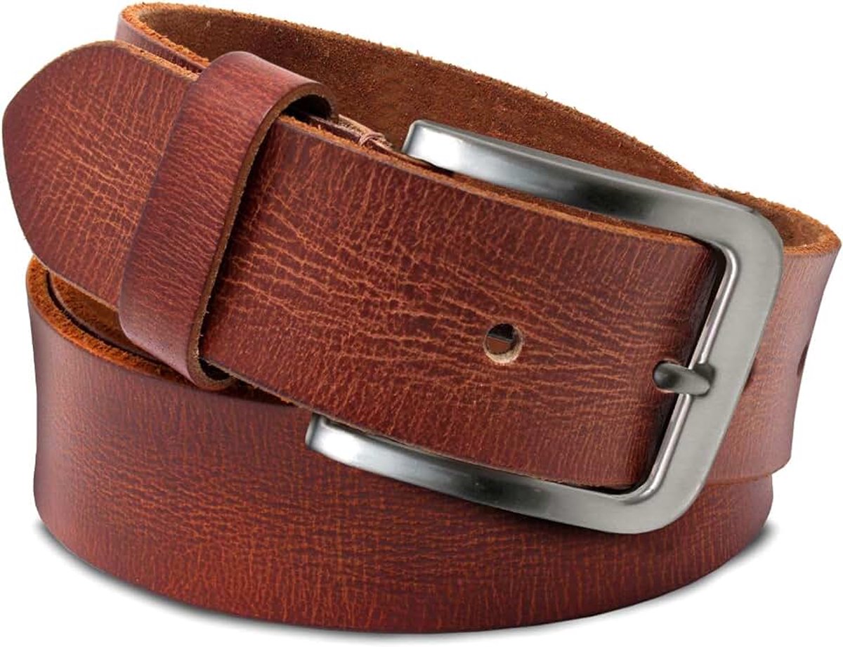 Vintage leren riem voor dames, 38 mm breed, buffelleer, damesriem voor jeans, pak, broek