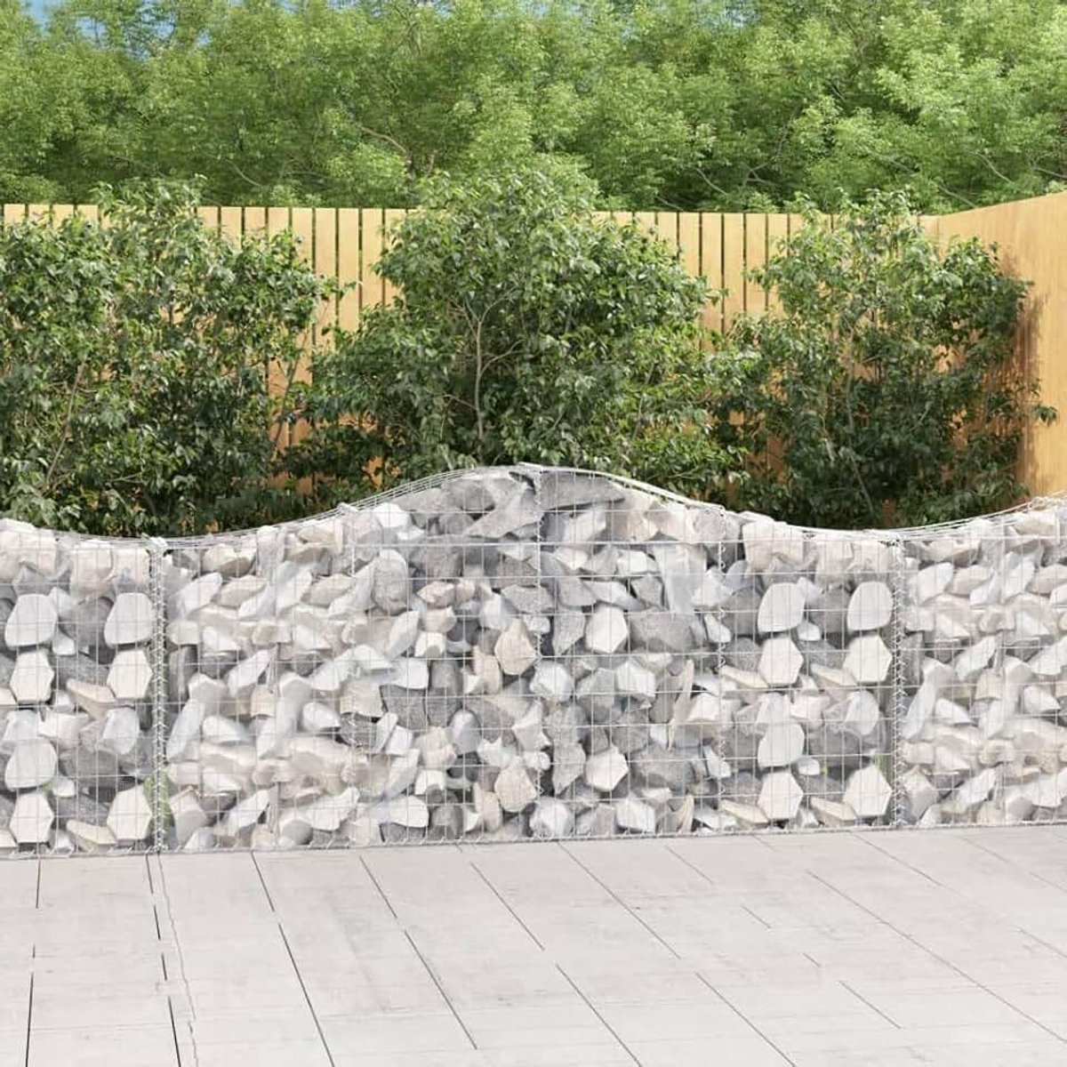 Boogschanskorven, 3 stuks, 200 x 30 x 80/100 cm, verzinkt ijzer voor tuinbarrières en inkijkbescherming