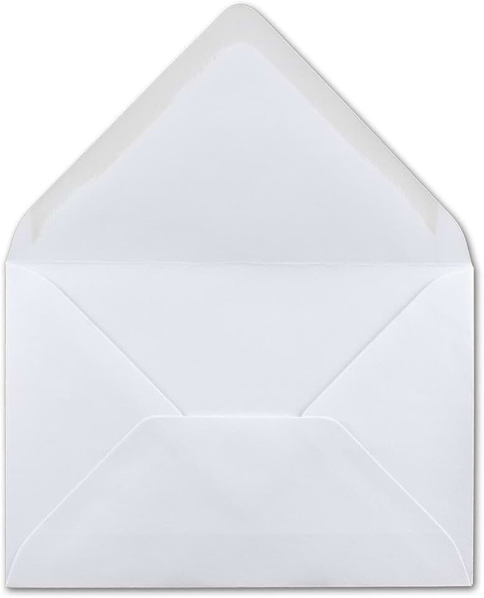 50 DIN B6 enveloppen wit - 12 x 18 cm - 120 g/m² nat plakrand - ideaal voor Kerstmis wenskaarten uitnodigingen van uw Glüxx-Agent