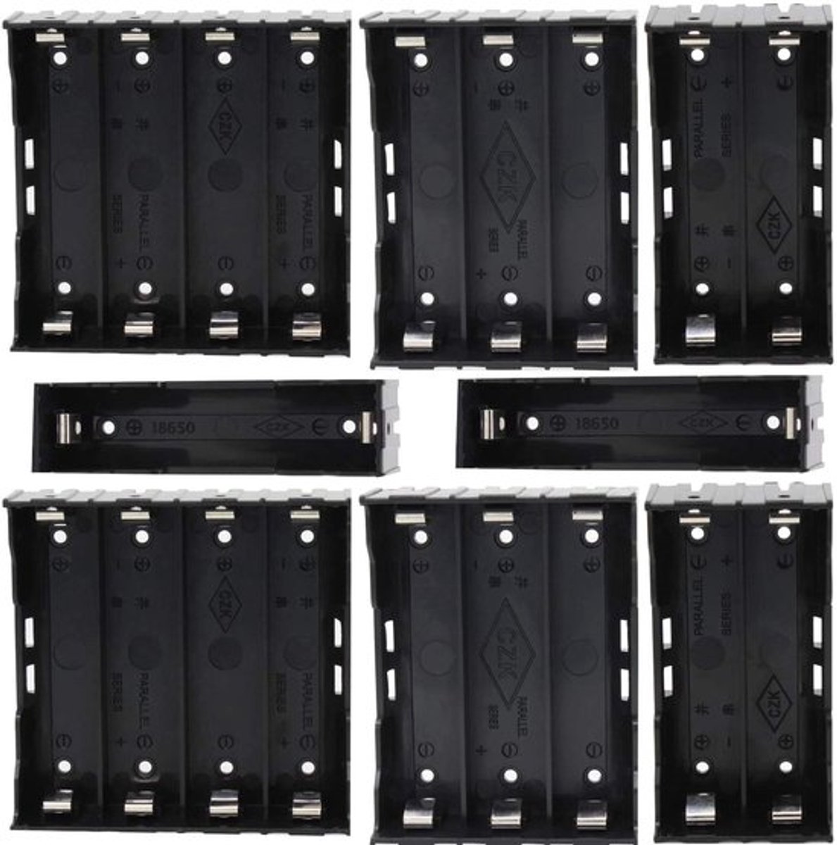 - 18650 batterijhouder - 8 stuks opbergdoos - Kunststof - Batterijafdekking - Duurzaam en veilig - Geschikt voor 18650 batterijen - 28,6 x ..