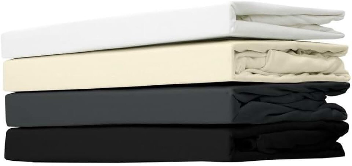 Hoeslaken Jersey Katoen - Boxspring Wit - 160x210