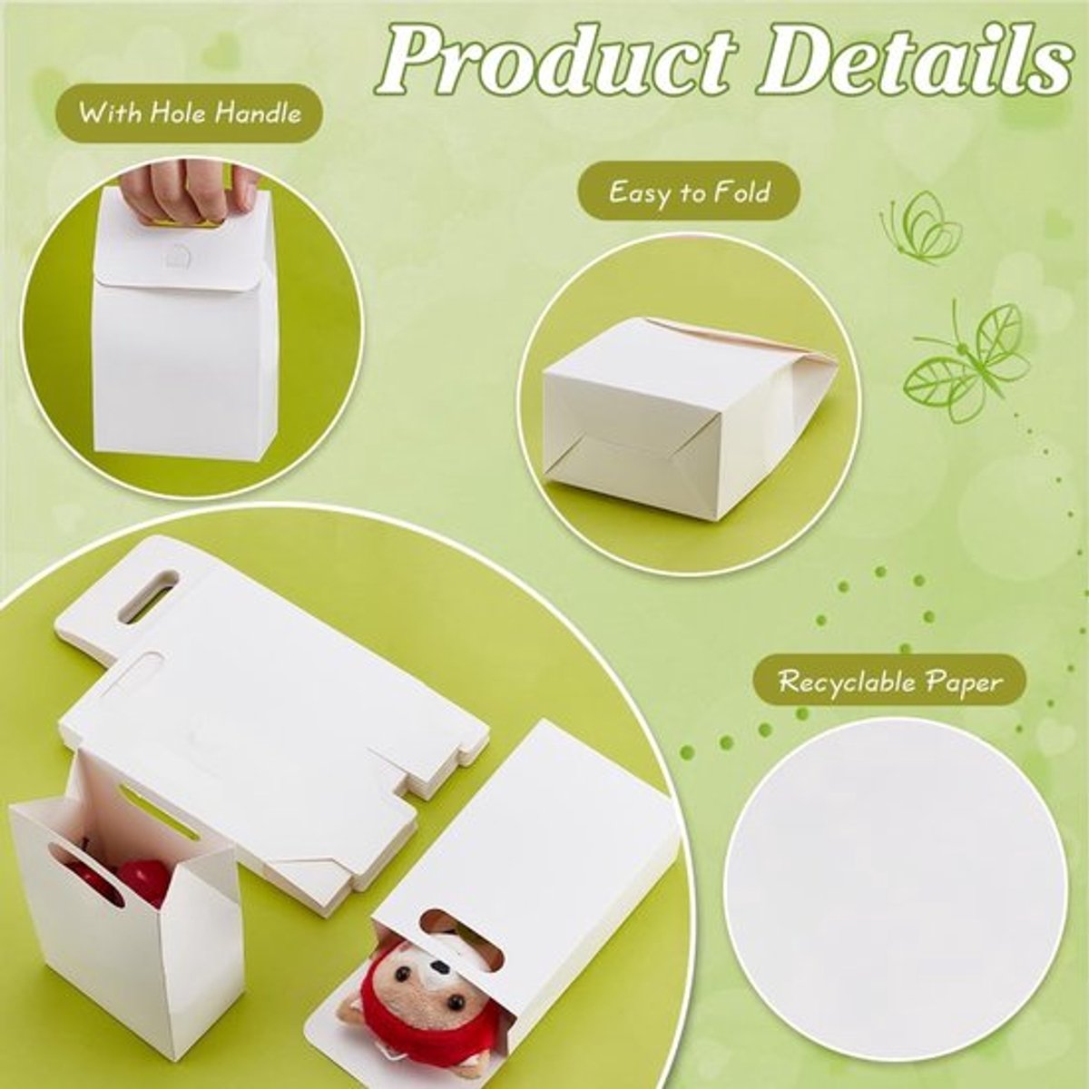 - Snoepdoosjes - Gastgeschenken - Duurzaam en Luxueus - Witte Kraftdozen - Feestsnoep - Perfect voor Iedere Gelegenheid