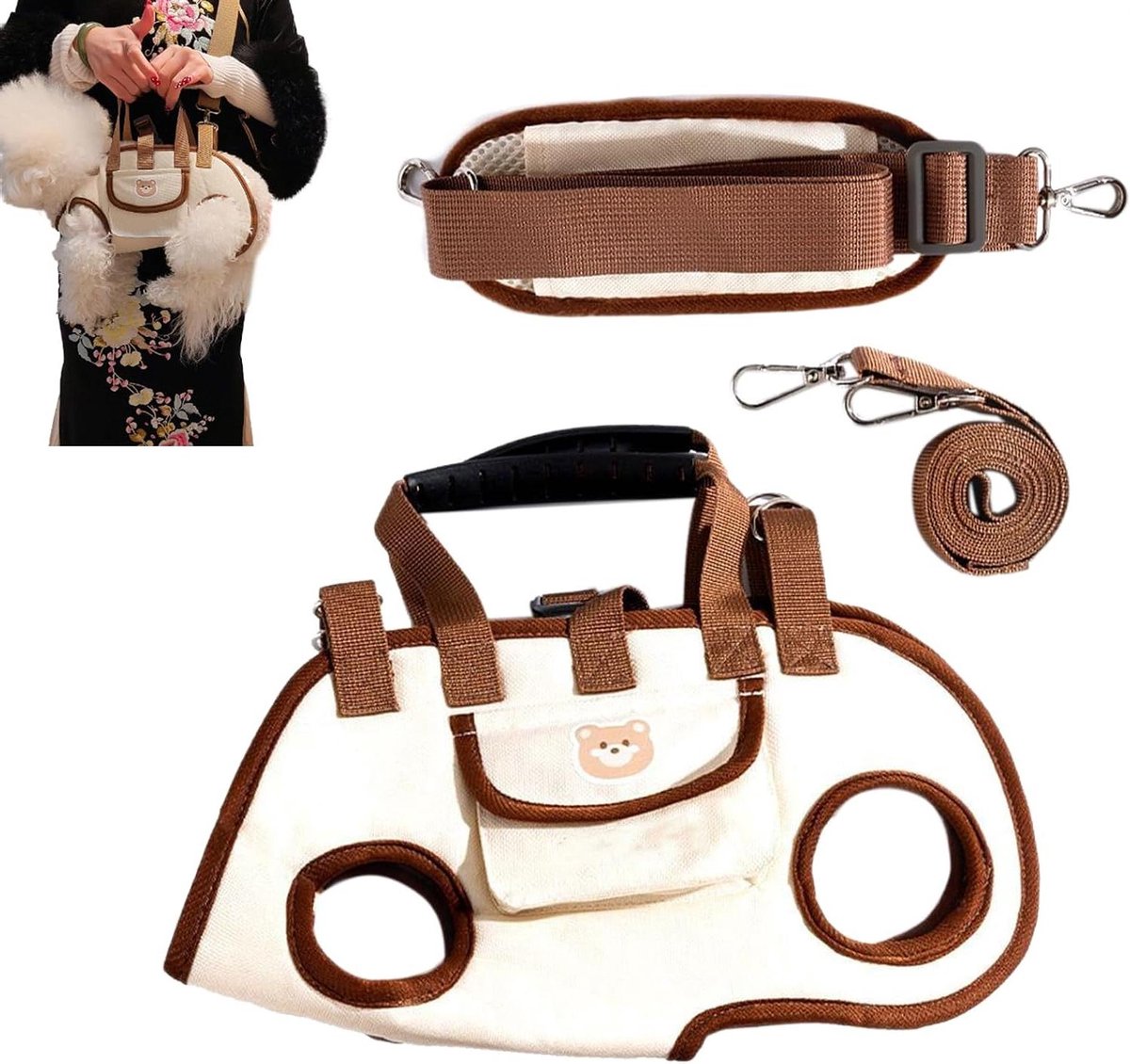 Honden Draagtas - Reistas Hond - Reizen met Huisdier - Horizontaal Ontwerp - 30x25x2 cm - Multicolor