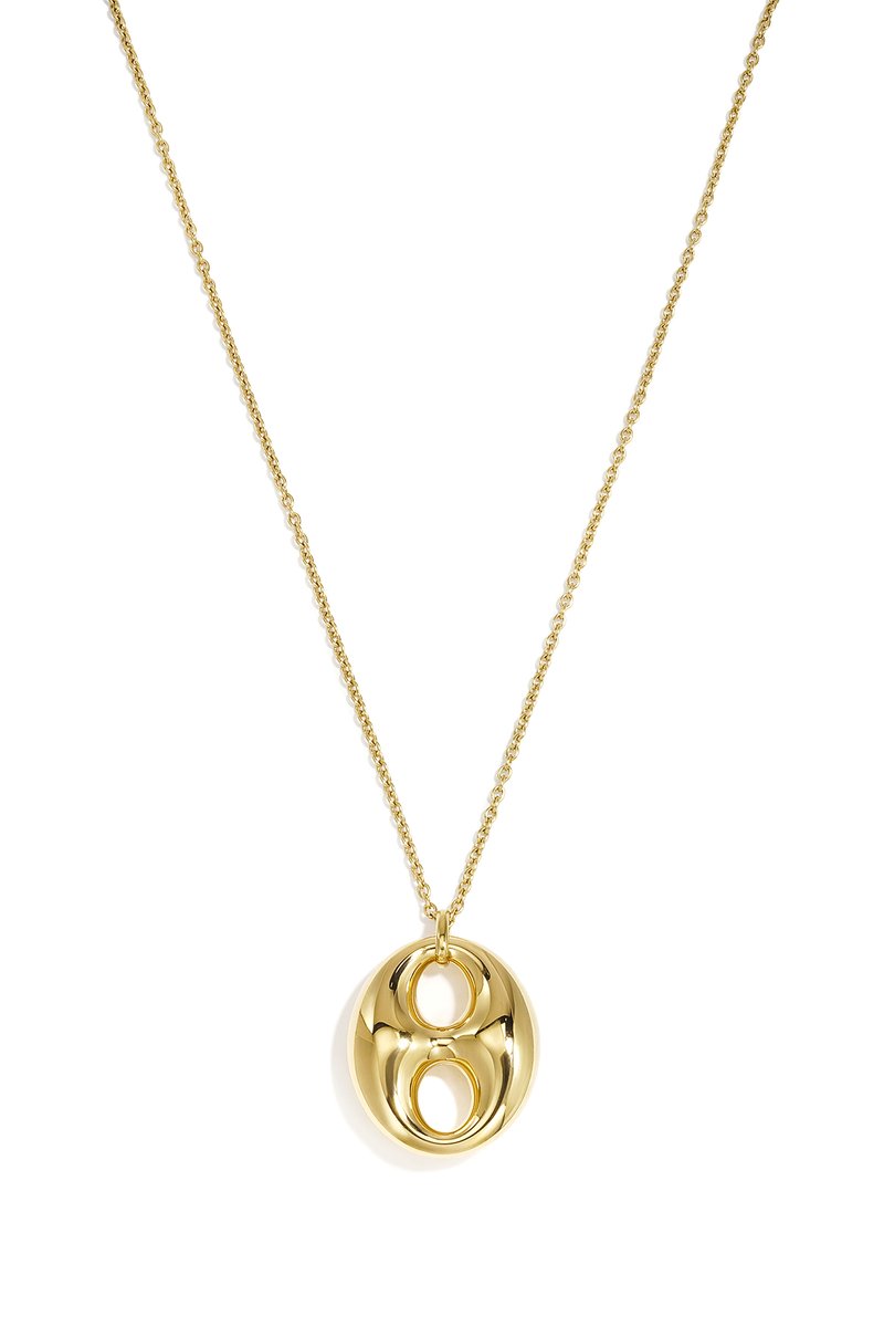 Lange Geometrische Schakelketting met Hanger – Lange Ketting – RVS - Goud