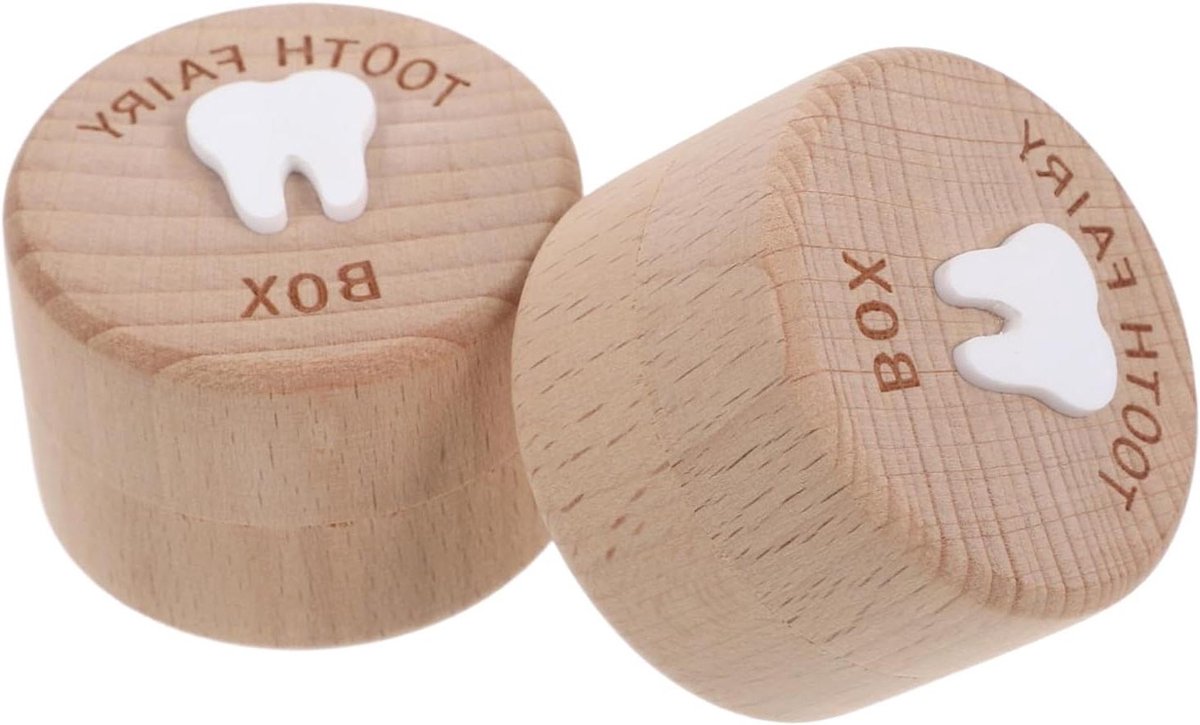 Bewaardoos Babytanden - Tandenhouder Kindertand - Tanden Verzamelen - Uniek Vakmanschap - 5.2 x 5.2 x 3.5 cm - Lichtgeel