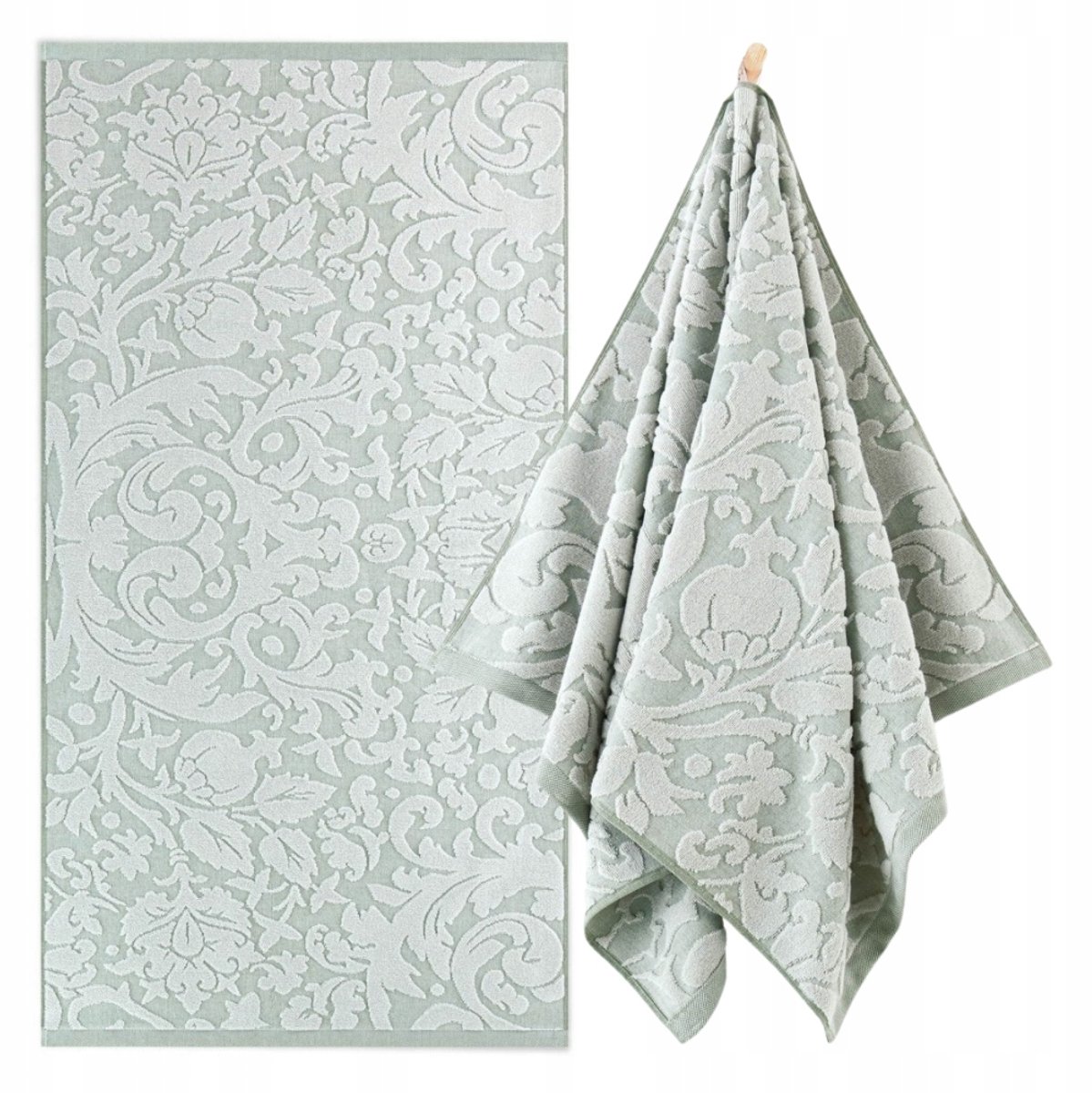Zwoltex Barok Olijfgroene Badhanddoek 70x140cm 500g/m² Katoen