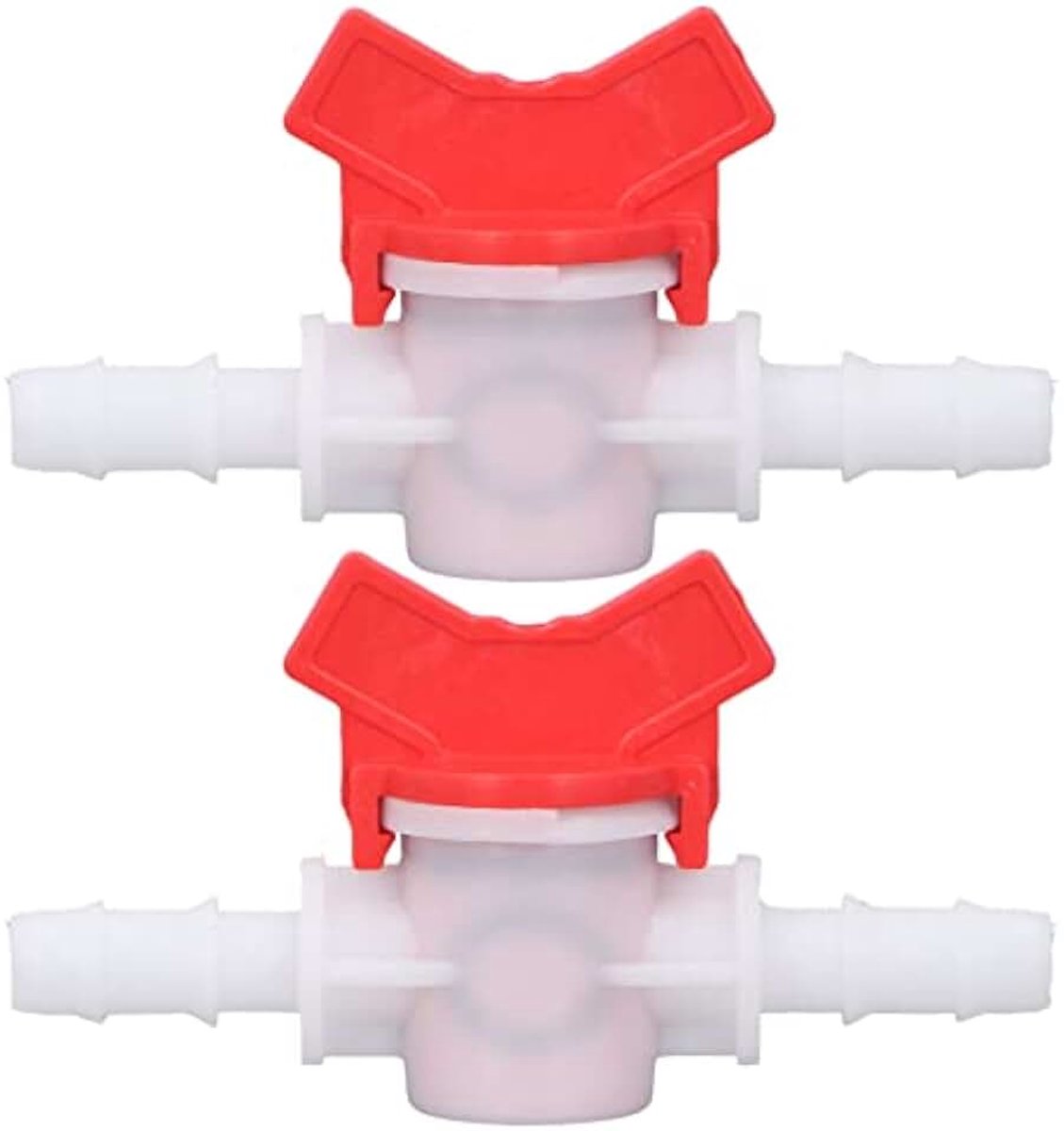 2 STUKS Prikkeldraad Kogelkraan, Flow Regulator Kogelkraan Uitgeschakeld Schakelaar Flow Control Valve voor Druppelirrigatie Slangen Agricultura Tuin(10MM flow regulator)