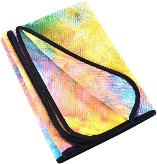 Yoga Towel Mat Non-Slip By ZenYogaWedge Super Quick Dry Sweat Absorbent Washable Cover Comfortable Blanket for Hot Yoga Pilates Workout Meditation Colorful Cool (Rainbow) van ZenYogaWedge — afbeelding 4