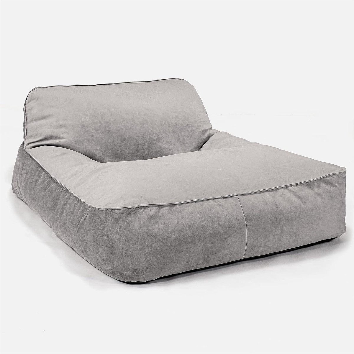 Zitzak Lounger - Daybed Chaise - Lui Relaxen - Extra Groot - 135 cm Lang - Zilver