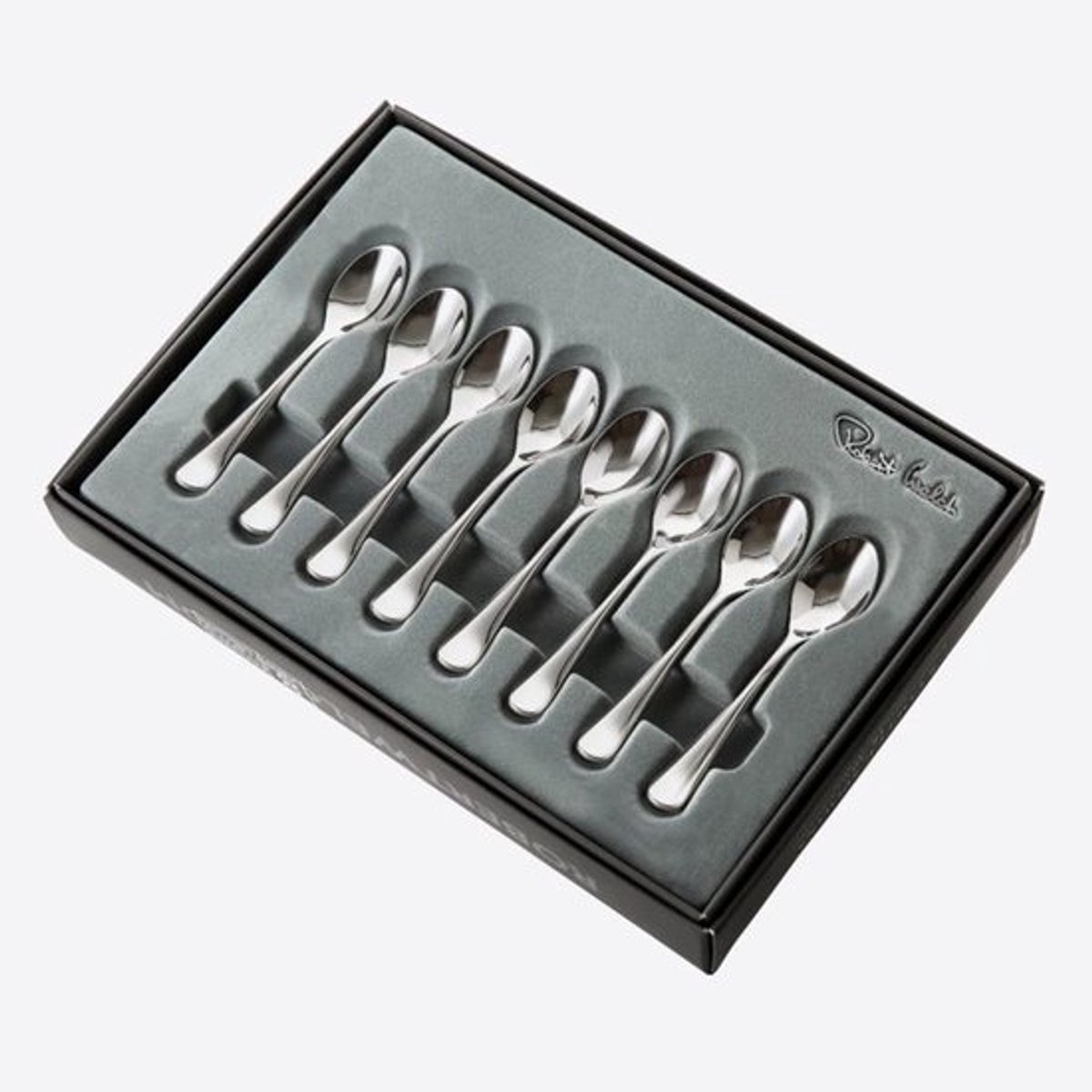 Robert Welch Radford set van 8 espressolepels uit rvs 10.5cm