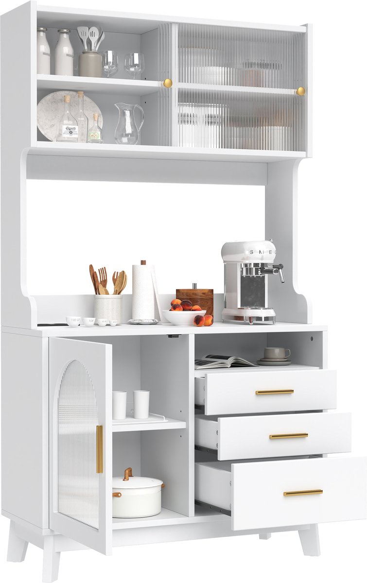 Buffetschränke - Modern Design Comfortabel Opbergmogelijkheden - Wit - 100.5x40x178 cm