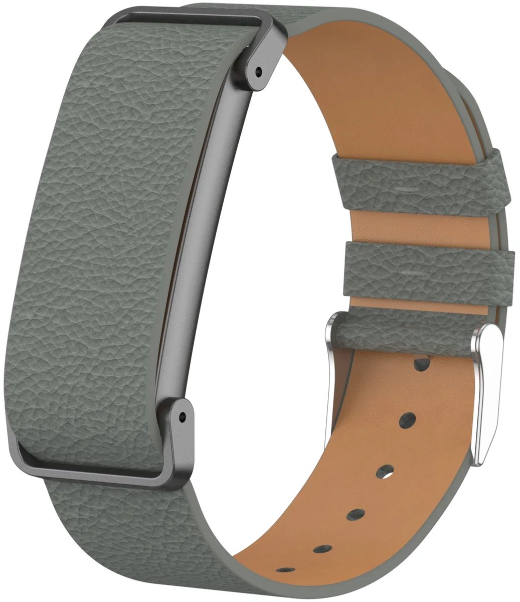 Strap-it Lederen bandje geschikt voor Fitbit Air - Viridian