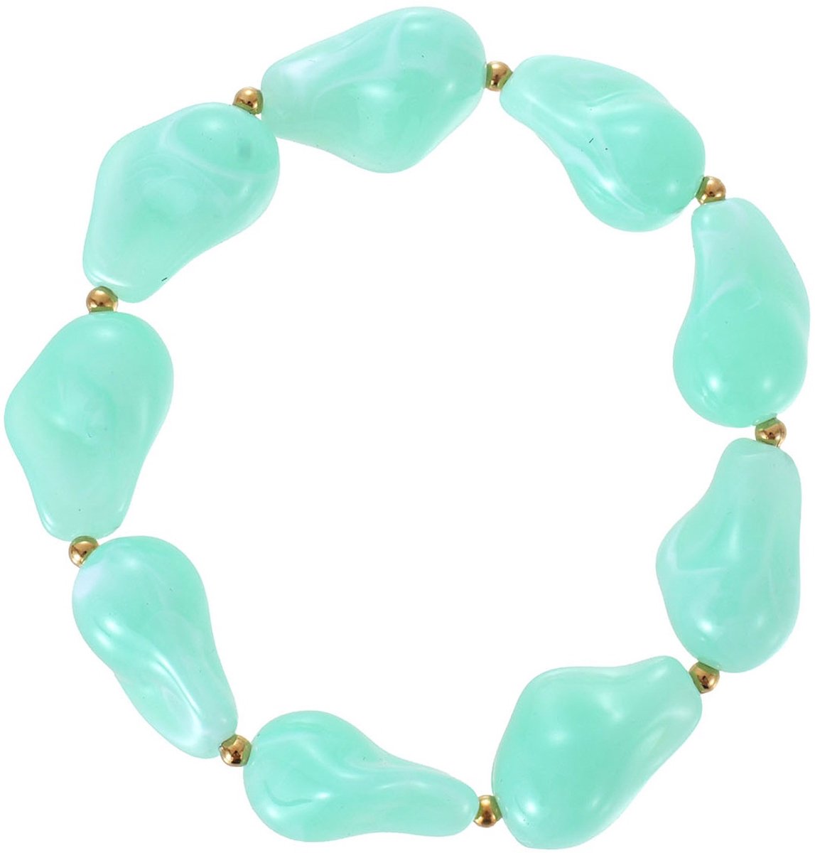 C-B19.4 BN1144-023-2 Steel BraceletAcrylic Beads Elastic Green