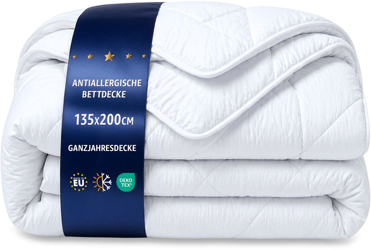 Dekbed zonder overtrek 135x200 cm – all-season Gewatteerd en Microvezel dekbedden naar bed wit warm licht 135 x 200 cm Tweede keuze Oeko-Tex