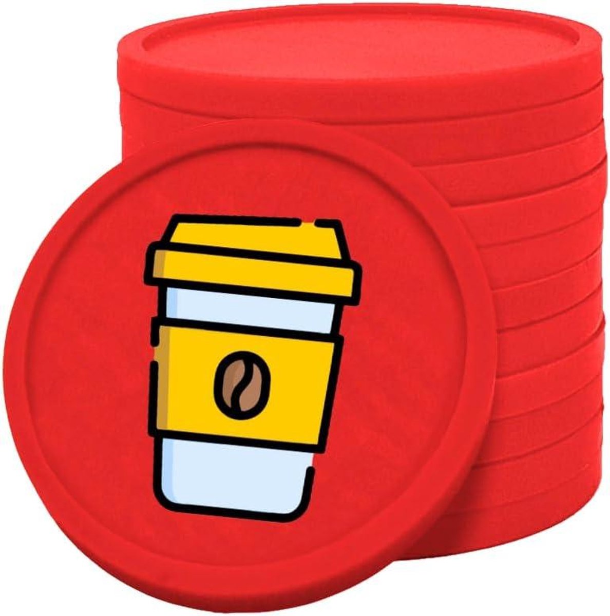 Consumptiemunten - Betaalmunten Tokens - Evenementen Organiseren - Eenzijdig Bedrukt - 29 mm - Rood