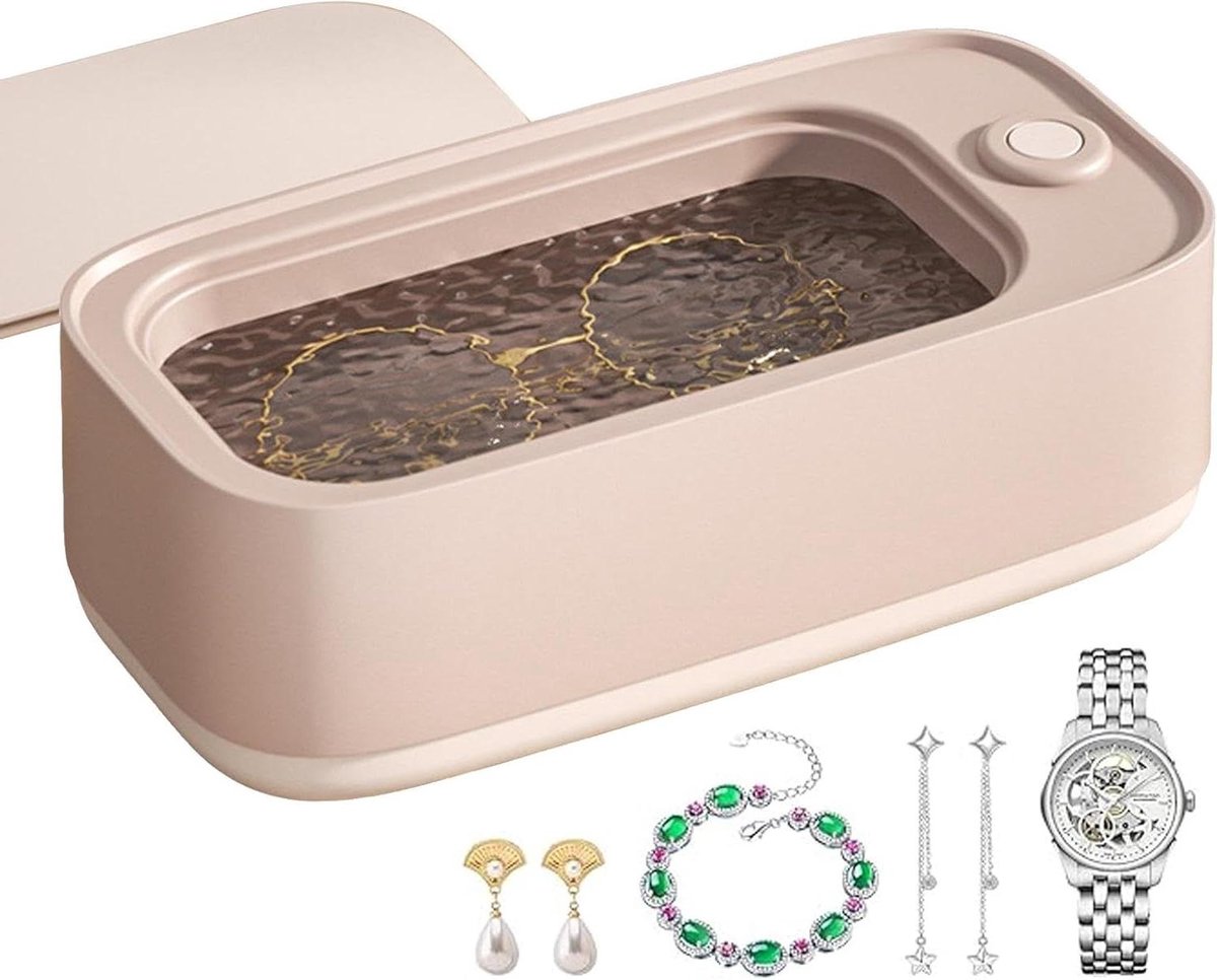 Ultrasone Reiniger - Sieradenreiniger - Sieraden Schoonmaken - 45000 Hz - 21 x 9.5 x 7.5 cm - roze