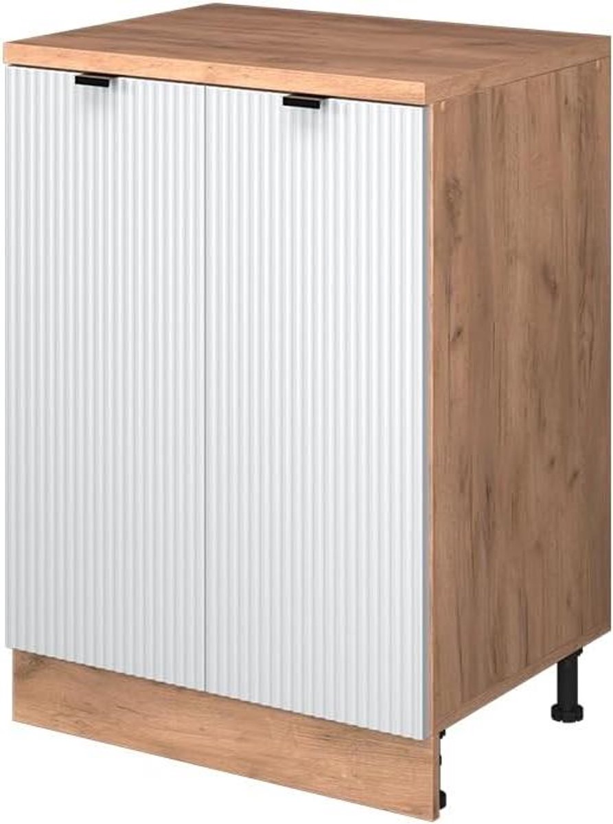 Keukenkast Schuine Wand - Opbergkast Keuken - Ruimte Optimaliseren - Verbindend Element - 60 cm breed - Wit