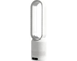 Casalora Ventilator Staand - Bladloze Ventilator 58 cm - Luchtcirculator met Afstandsbediening, 8 Snelheden, 90° Oscillatie, Timer en Luchtzuivering – Veilig en Comfortabel voor Woonkamer, Slaapkamer en Kantoor - Zilver