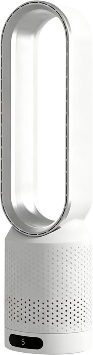 Casalora Ventilator Staand - Bladloze Ventilator 58 cm - Luchtcirculator met Afstandsbediening, 8 Snelheden, 90° Oscillatie, Timer en Luchtzuivering – Veilig en Comfortabel voor Woonkamer, Slaapkamer en Kantoor - Zilver