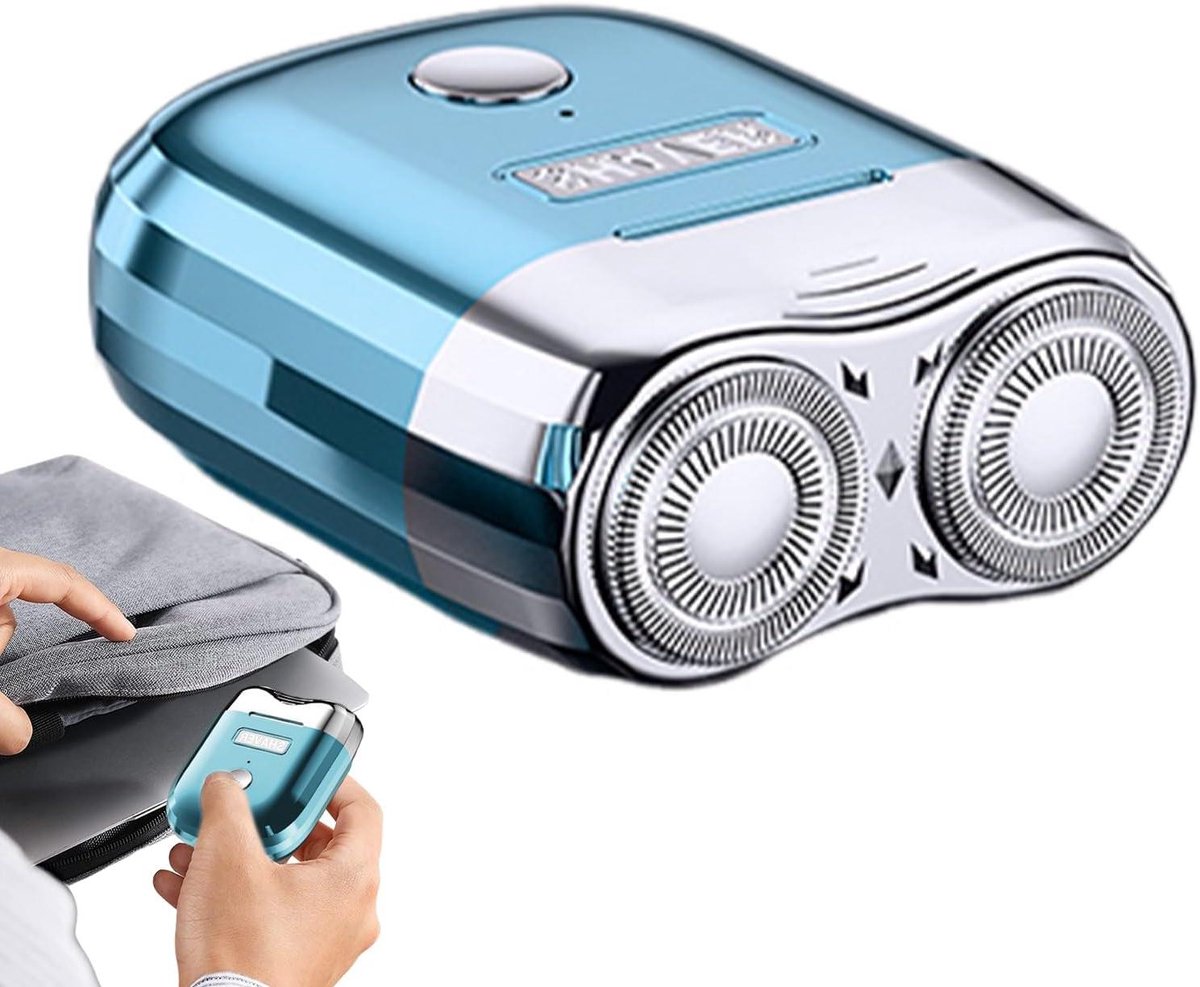 Elektrisch Scheerapparaat - Herenscheerapparaat Baardtrimmer - Glad Onderhoud - Magnetische Snijkop - Compact Reisformaat - Zilver Oranje Blauw
