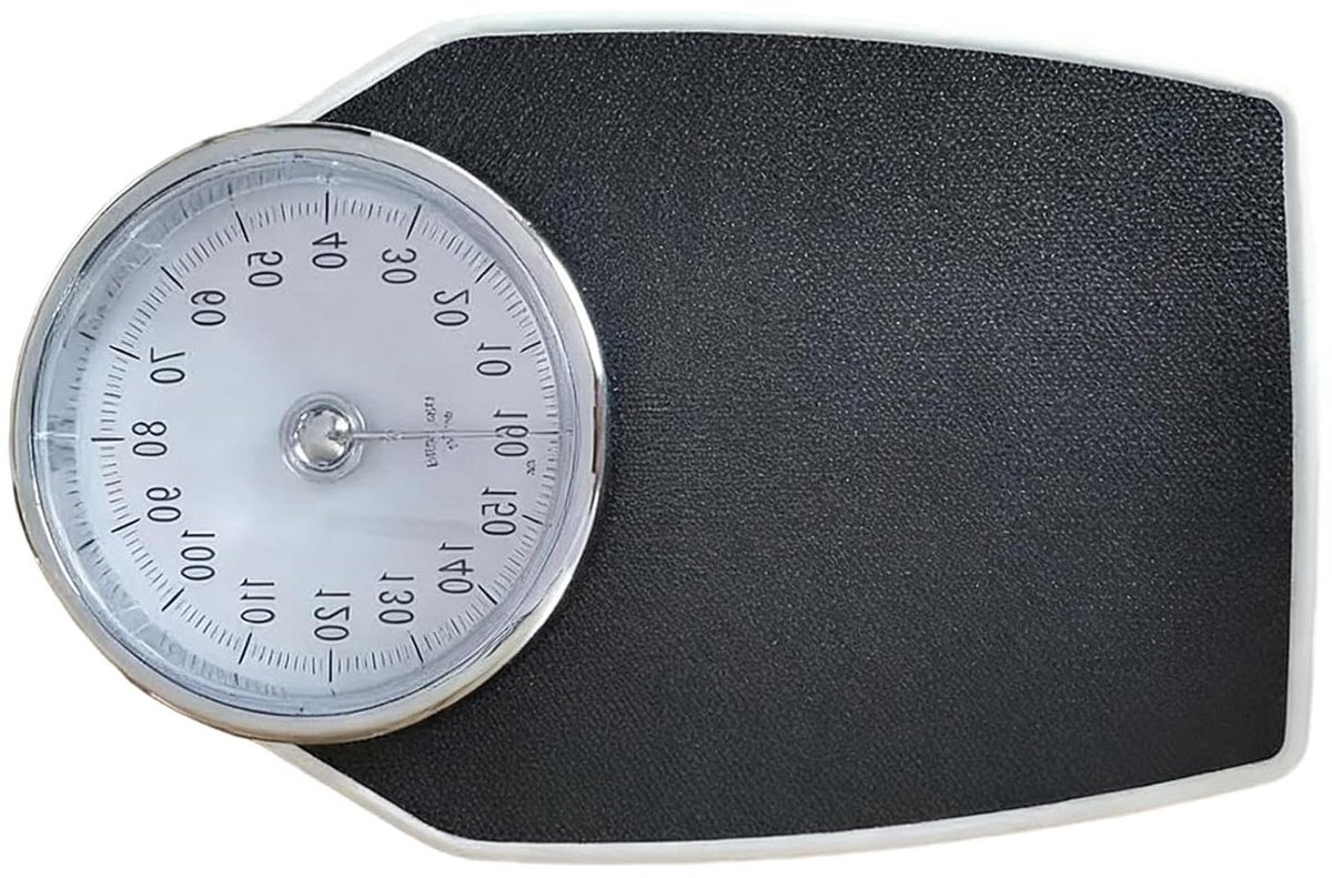 Mechanische weegschaal - Lichaamsmeter weegschaal - Gezondheid bijhouden - Antislip technologie - Tot 160 kg - Zwart