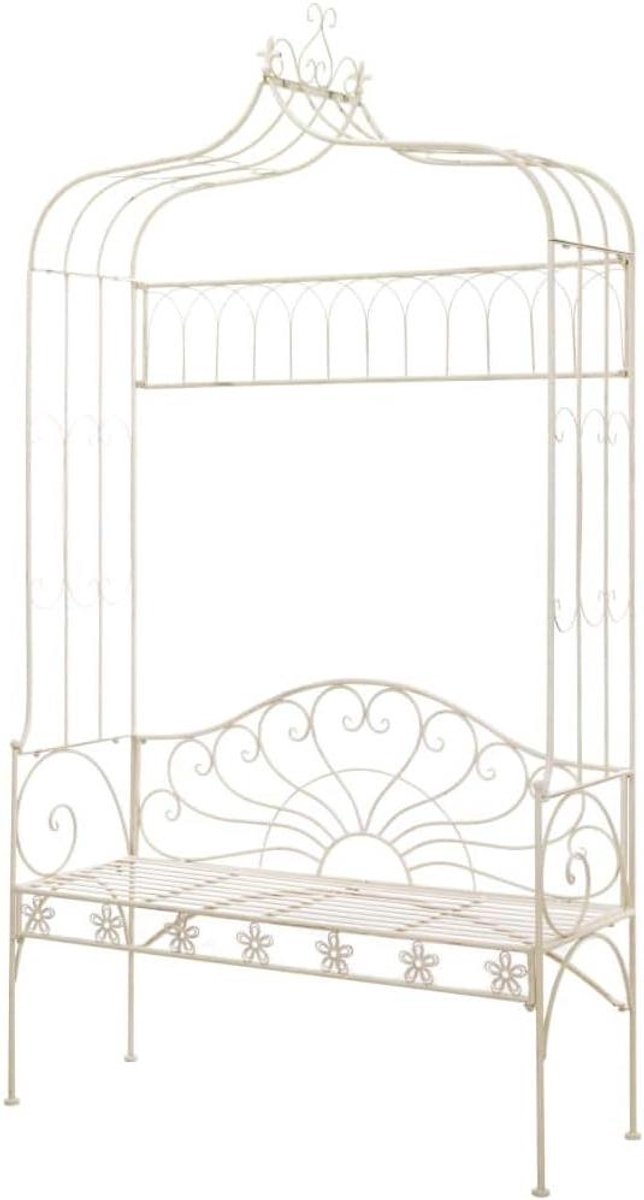 Rozenboog met Bank - Tuinbank Poortboog - Decoratieve Entree - Met Rankrooster - 122 x 43 x 220 cm