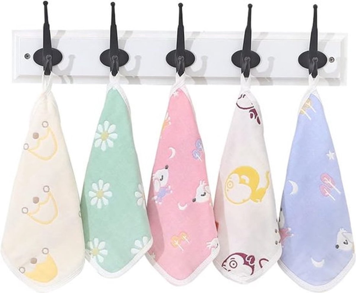 Pak van 5 natuurlijke katoenen gezichtshanddoeken voor babywasgoed, handdoek, natte doekje