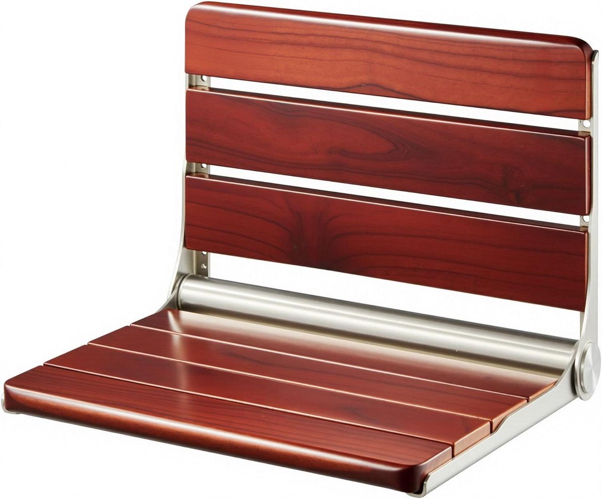 Douche Zitting - Douchebank Wandmontage - Veilig Douchen - Opvouwbaar Ruimtebesparend - 46.74 cm Breed - Houtkleur