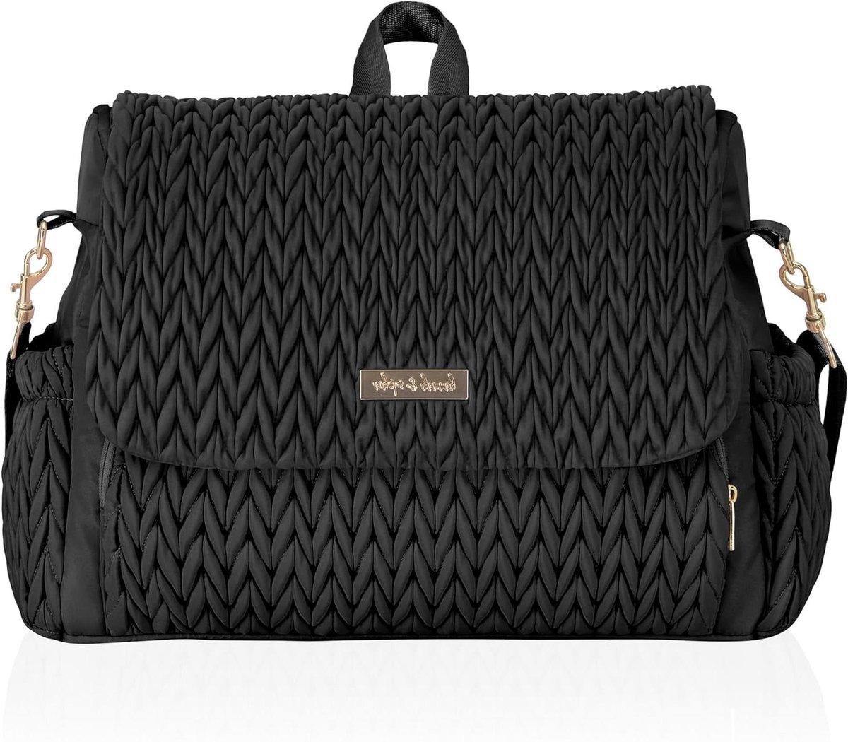 Luiertas Rugzak - Messenger Bag - Babyverzorging onderweg - Dubbelzijdig aankleedkussen - 4064 x 3175 x 1905 cm - Zwart