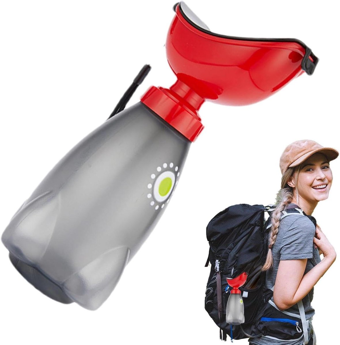 Vrouwelijke Urinoir Fles - Reis Urinoir - Draagbare Noodhulp - Geurvrije Afsluiting - 600 ml - Wit