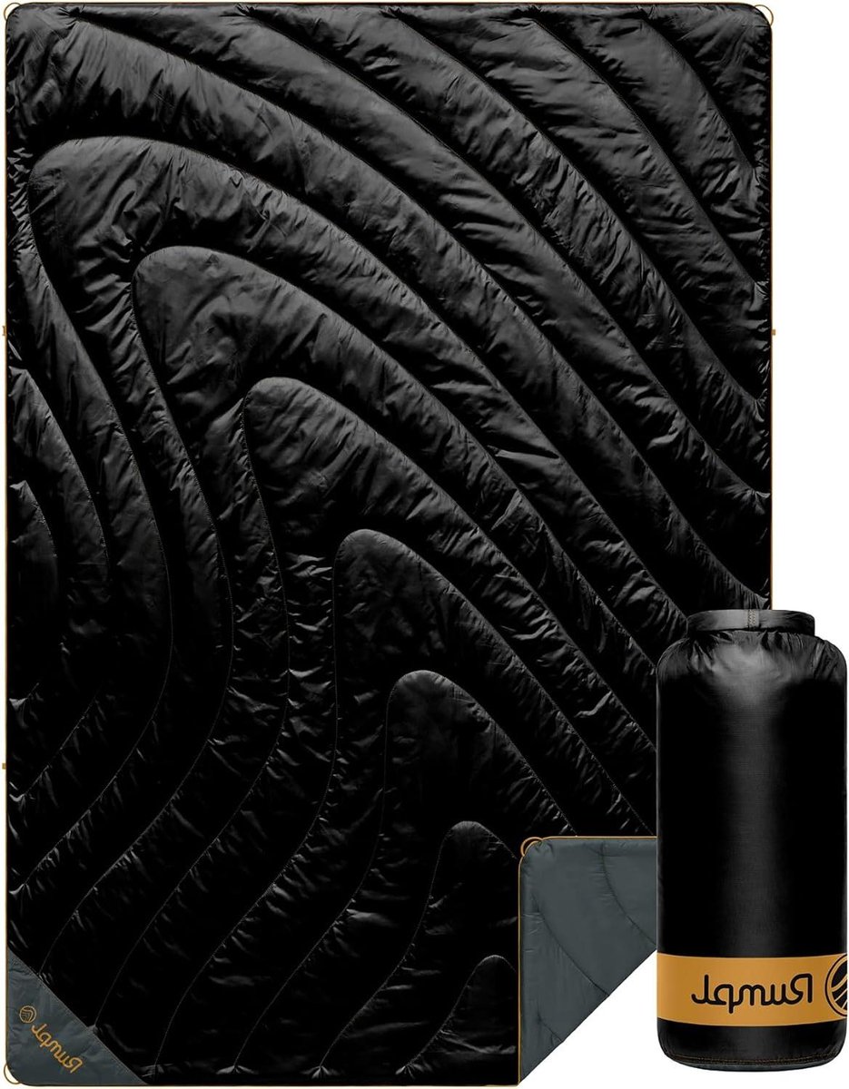 Gezwollen Deken - Puffer deken Campingdeken - Outdoor avonturen - Waterbestendige buitenlaag - 132 x 190 cm - Zwart