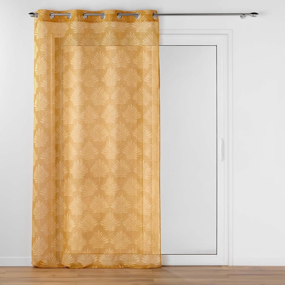 douceur d'intérieur, Gordijn met ogen (140 x 240 cm) Levita oker, applicatie geweven voile
