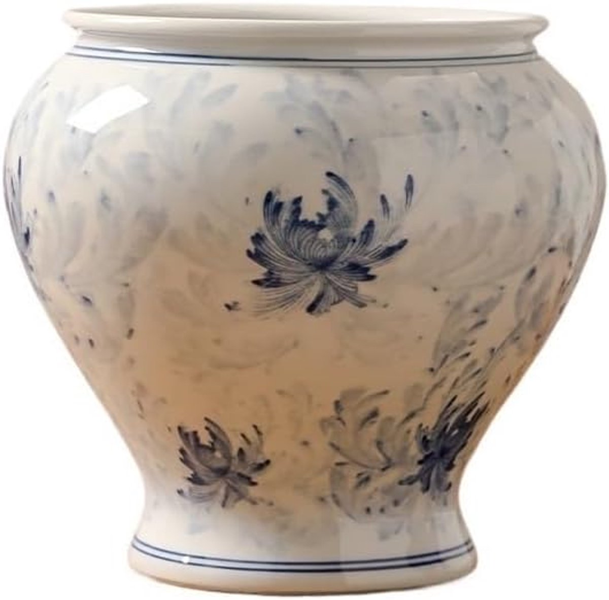 Keramische plantenpot, blauw en wit porselein, luxe Chinese retro-stijl, grote bloempot