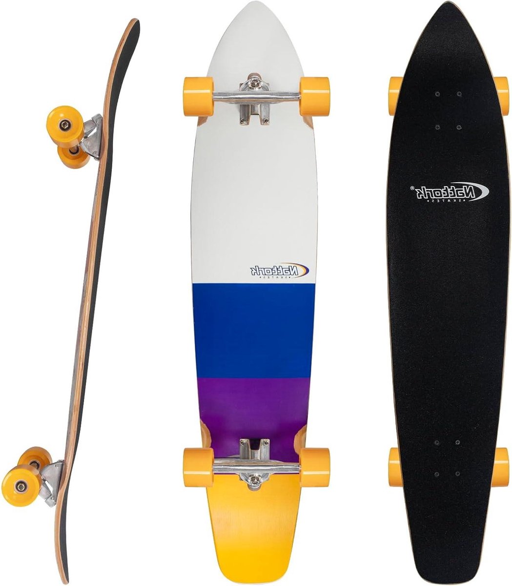 Longboard Skateboard Compleet Board Weg van het werk Bamboe en Esdoorn 107 cm Drie kleuren