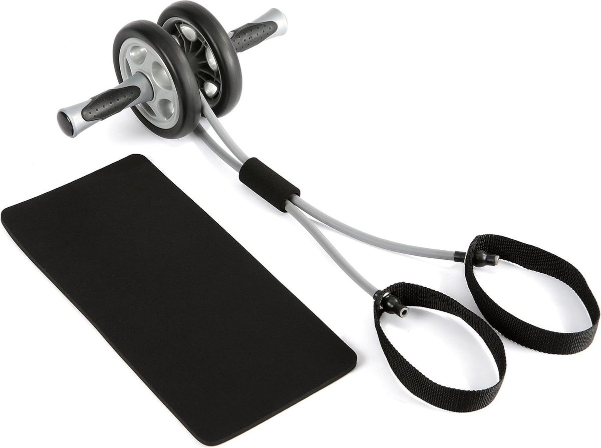 Oefenroller - Buikspierroller - Total Body Workout - Twee Glijdende Wielen - 35 cm - Meerkleurig