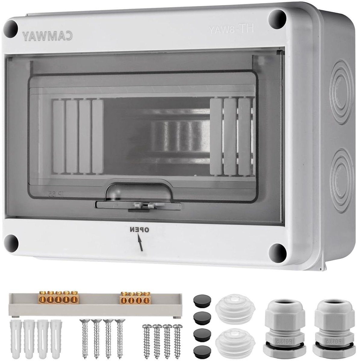 Opbouw Zekeringkast - Verdeelkast Buiten - Elektrische Installatie - IP65 Waterdicht - 200 x 155 x 93 mm - Grijs