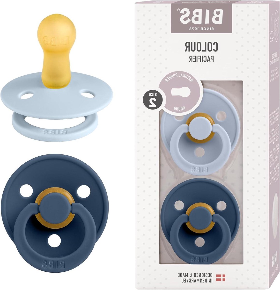 Fopspeen Rond - Speen Baby - Baby Kalmeren - Natuurrubberlatex - Maat 2 - Blauw