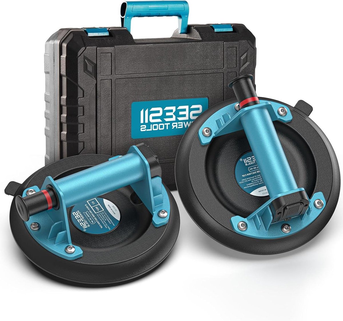 Vacuüm Lifter - Zuignap Lifter Glas - Tegels Verplaatsen - 200kg Draagkracht - 20 inch - Blauw en Zwart