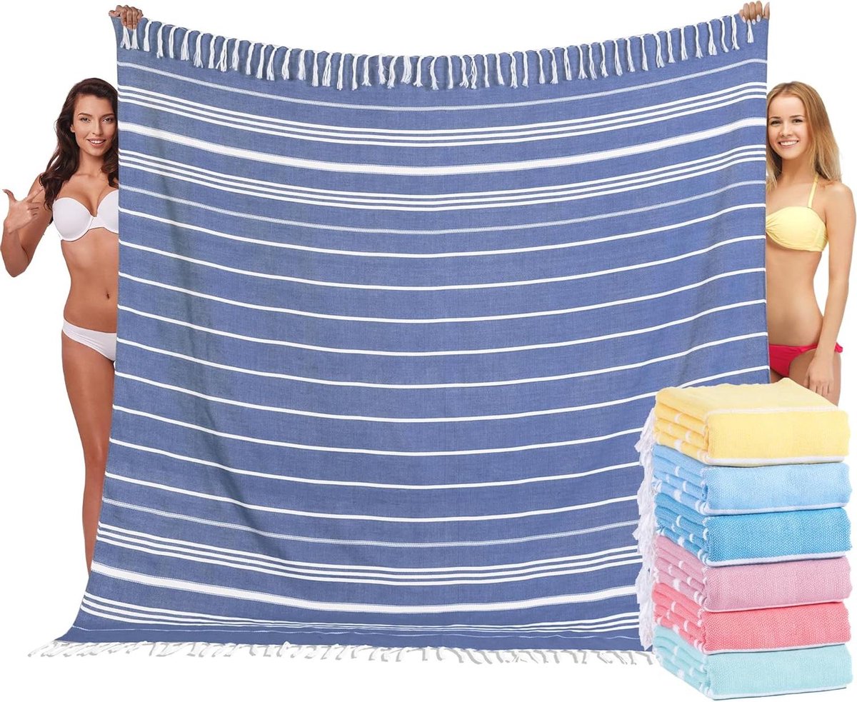 Turkse Strandlaken Deken - XXL Stranddoek - Strandontspanning - Zandvrije Ervaring - 215 x