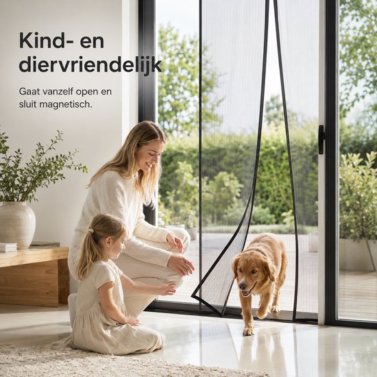BOTC Magnetisch Vliegengordijn - 95x210 cm - Horgordijn - Hordeur - Deurgordijn - Zwart van BOTC — afbeelding 3