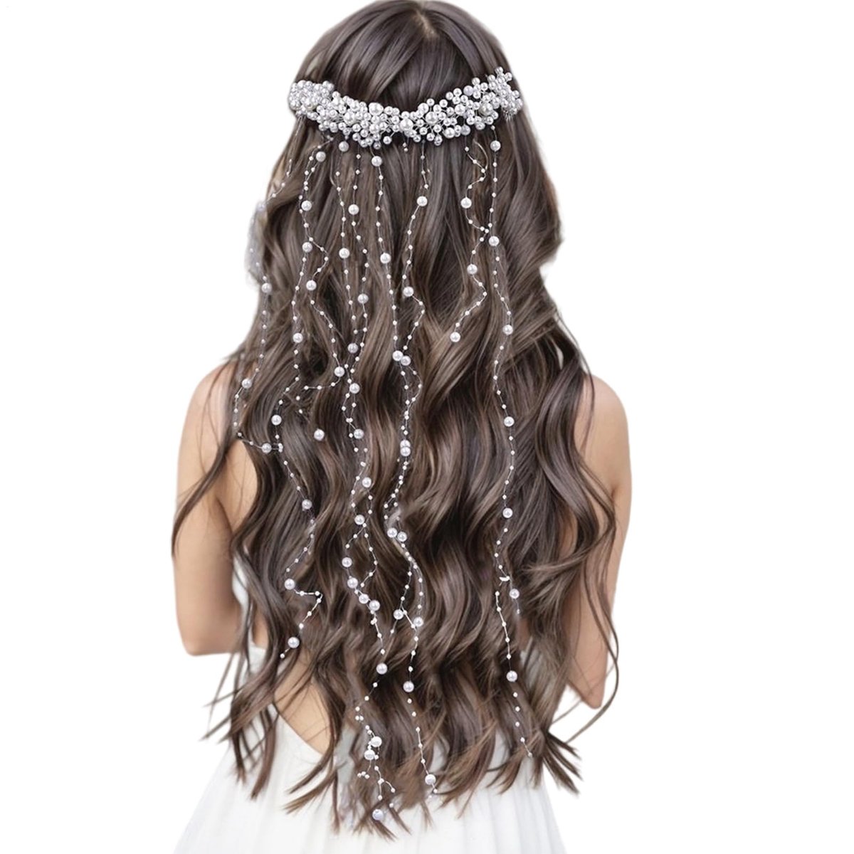 Haarkam, parels, kwastjes, hoofdtooi, stijlvolle hoofdtooi set voor bruiloft, feest, reizen, fotografie sieraden