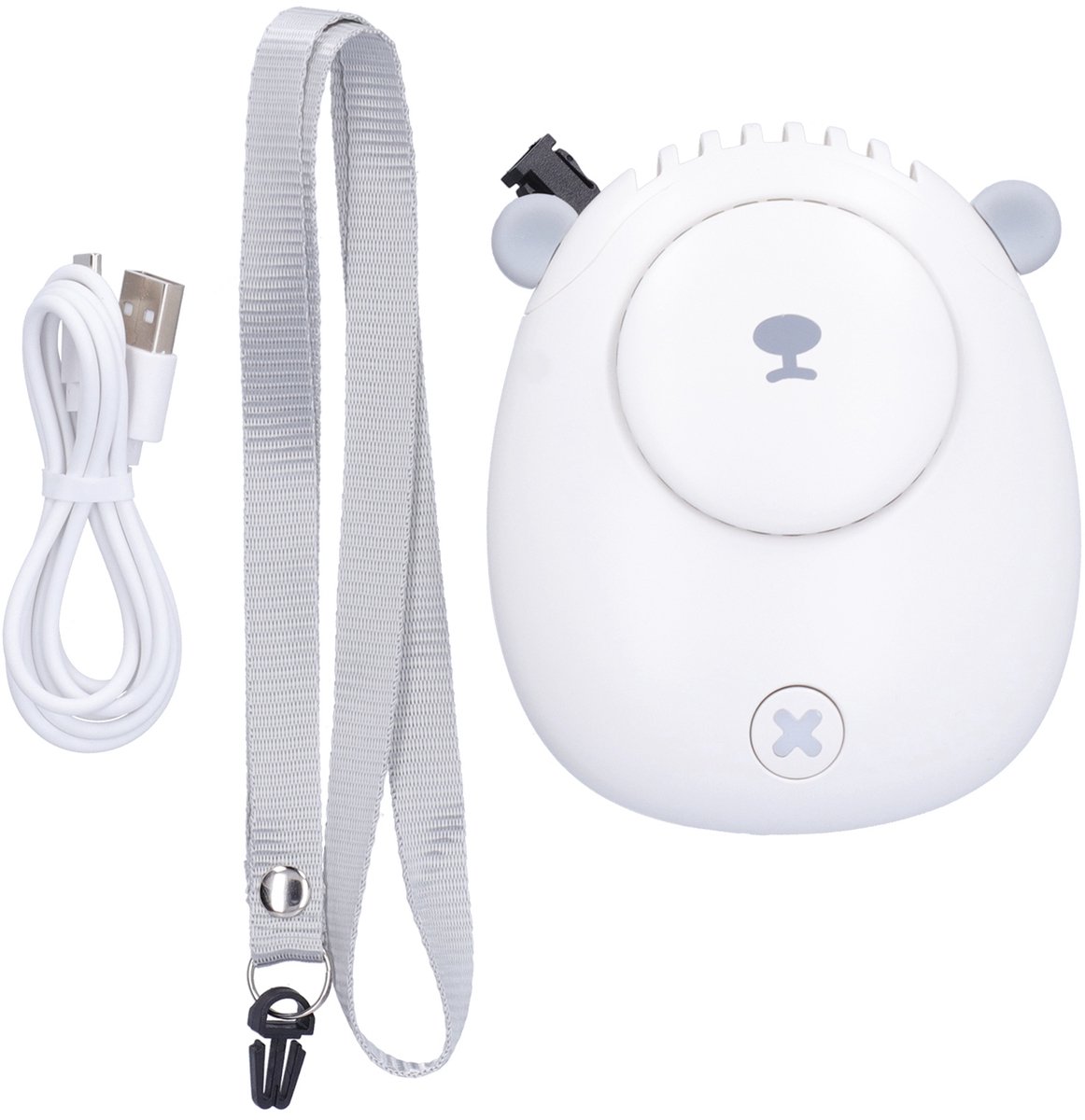 Draagbare nekventilator, oplaadbaar via USB, 3 snelheden (ideaal voor de zomer)