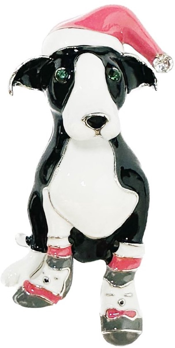 Antieke legering geëmailleerde puppy broche