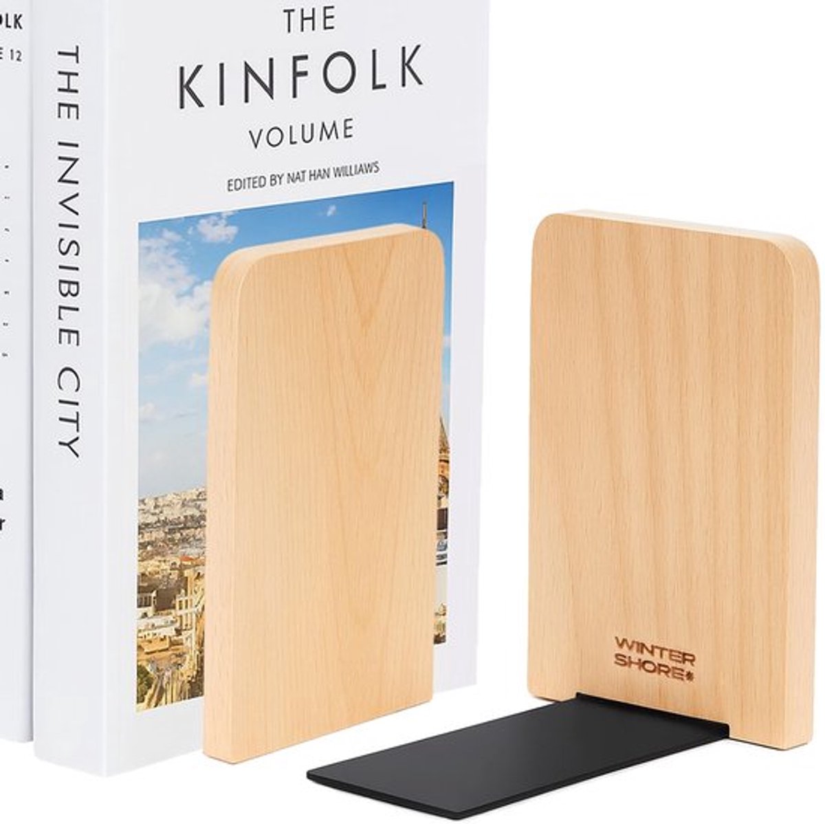 Dailygoody - Houten Boekensteunen - Robuuste Boeken Stopper Set